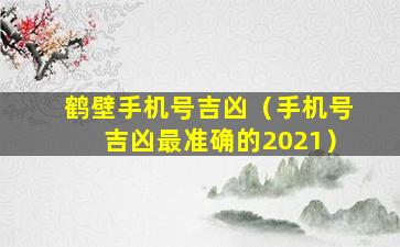 鹤壁手机号吉凶（手机号吉凶最准确的2021）