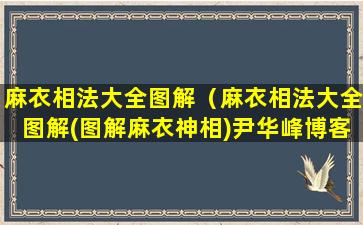 麻衣相法大全图解（麻衣相法大全图解(图解麻衣神相)尹华峰博客）