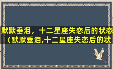 默默垂泪，十二星座失恋后的状态（默默垂泪,十二星座失恋后的状态）